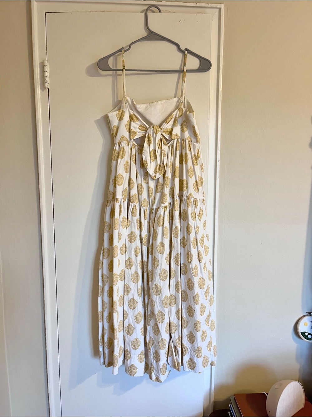J. Crew Tie-back tiered dress in gathered floral block print - Picture 7 of 8